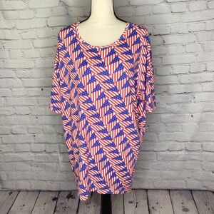 LuLaRoe Irma Americana Patriotic Flag Print Tea Medium